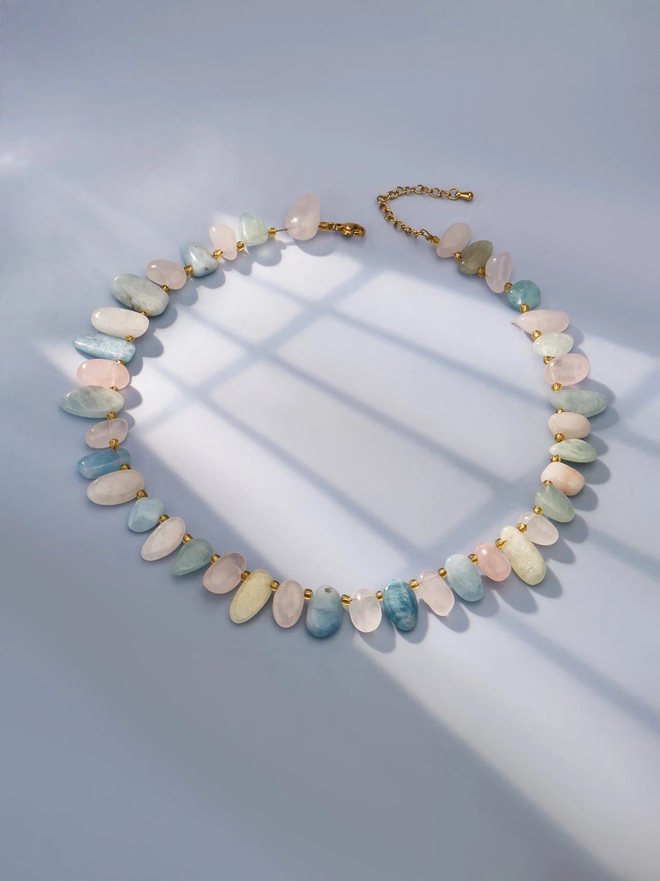Mehrfarbige Unregelmäßige Naturstein-Perlenkette Damen-Halsketten Edelstahl-Charm-Choker Bankett-Schmuck Großhandel – Detail 4