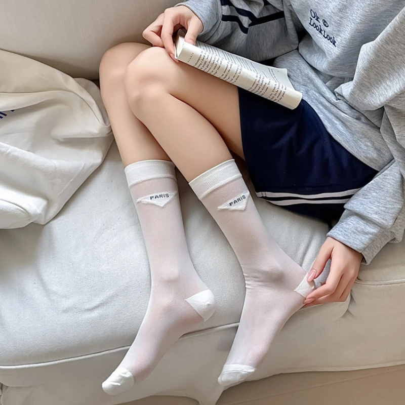 

1 пара женских тонких длинных свободных носков JK Lolita Sweet Girls, японские однотонные дышащие хлопковые чулки на весну и лето