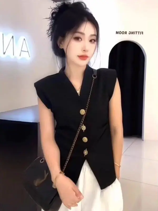 

Уникальная женская блузка с v-образным вырезом и разрезом Faion, весна-лето ort Sve Busin, повседневная корейская версия, облегающая блузка