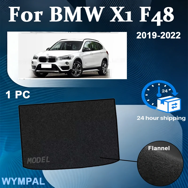 

Suede Car Rear Trunk Mats For BMW X1 F48 2019-2022 Polyester Flannel Storage Cargo Pads Accessories BLACK