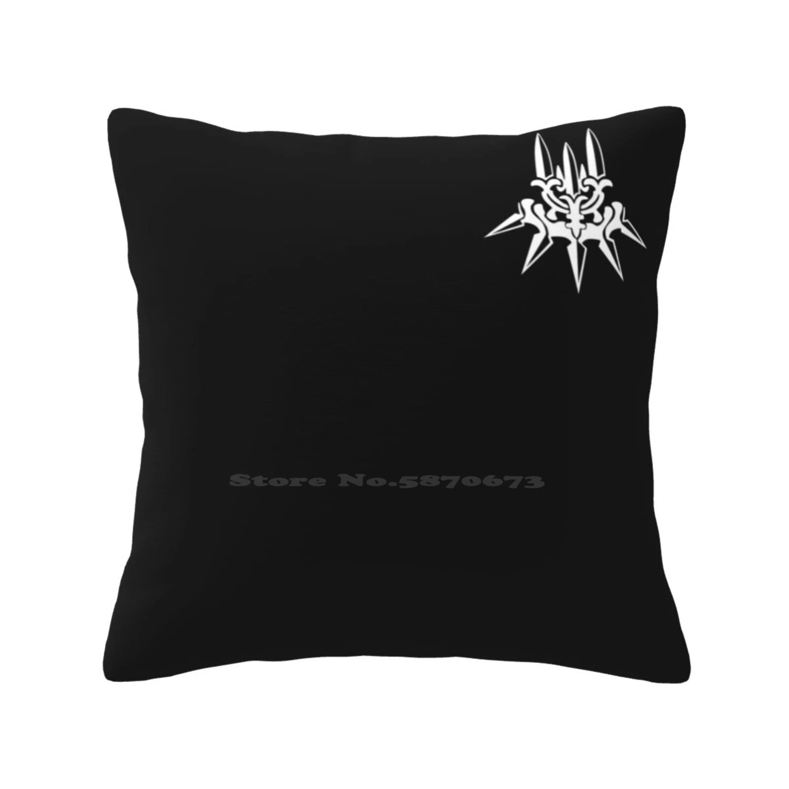 Yorha-White Insignia-Corner Print Funny Cute Decor Square Pillowcase Nier Automata 2B 9S A2 Platinum Replicant Gestalt Kaine