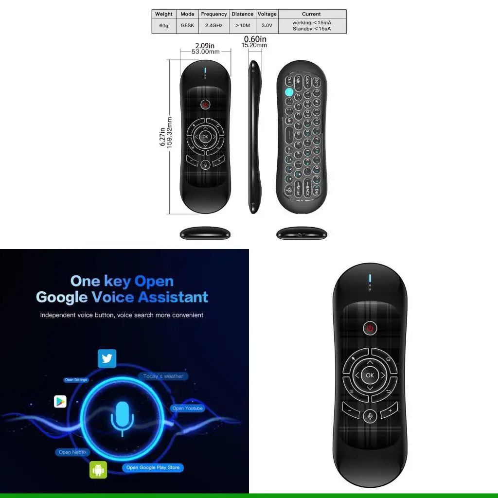 

U55C Practical Air Mouse Wireless Keyboard 2.4G Backlit Remote for Android Notebook