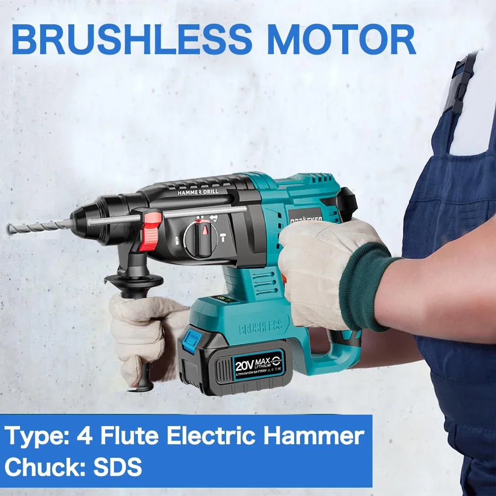 3 in 1 Brushless Impact Hammer 21V Cordless Hammer Drill FUNCTION Multifunctional Steel Concrete Wood For 18V Makita Battery