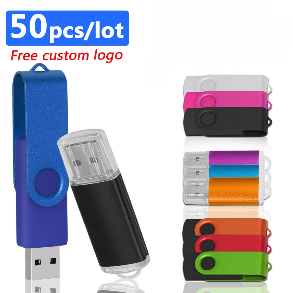 50 teile/los USB stick 64 gb 2,0 pendrive 128 gb Flash Drive 8 gb 16 gb cle usb 128G wasserdichte Pen Drive kostenlos individuelles logo für geschenk