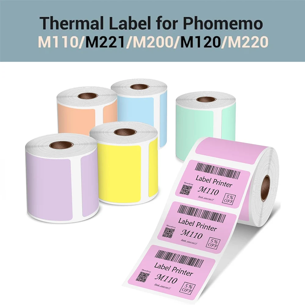Quadratisches Papier Mehrzweck-Thermo etikett für phomemo m110 m200 m220 e210 Etiketten drucker selbst klebendes papier bedruckbares Aufkleber papier