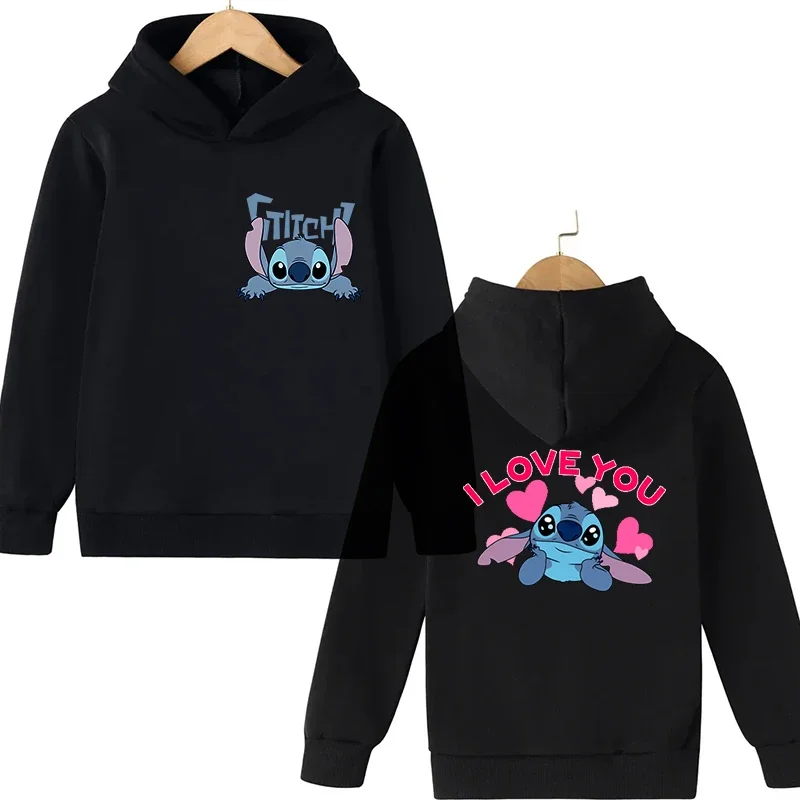 Y2k Anime Stitch Hoodie Children Cartoon Clothes Kid Girl Boy Lilo and Stitch Sweatshirt Manga Hoody Baby Casual Top