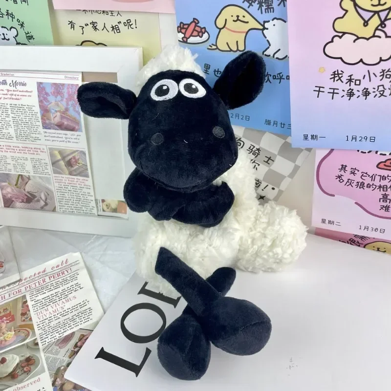 مقلمة لطيفة من القطيفة على شكل خروف رقيق للأطفال، حامل قلم بسحاب ناعم على شكل حيوانات كرتونية ثلاثية الأبعاد، قرطاسية خروف مضحكة باللونين الأبيض والأسود