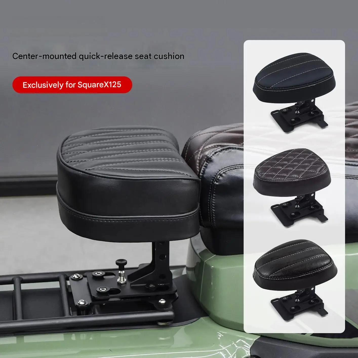 For Honda Zoomer SquareX125 Quick-Release Center-Mounted Seat with Slip-Resistant Waterproof Cover Detachable Comfort Motorcycle