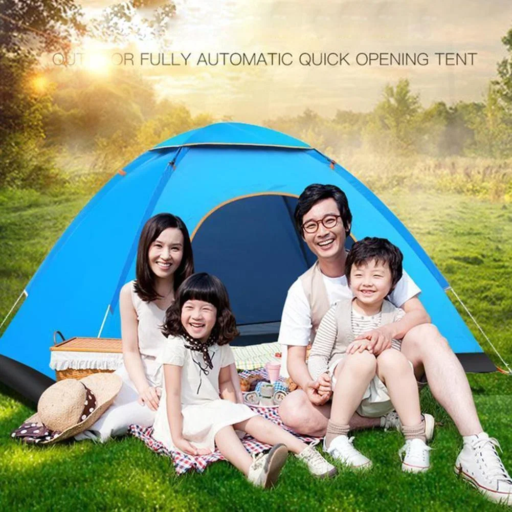 1 - 2 Person Outdoor Automatic Speed-open Beach Tent Double Deck Camping Tent Backpack Sun Shelter Open Up Tent For Hiking