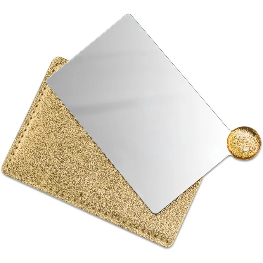 

Unbreakable Stainless Steel Makeup MirrorsVanity Mirror Small for Purse Handbag Travel Rectangular Handheld Compact Pocket Mirr