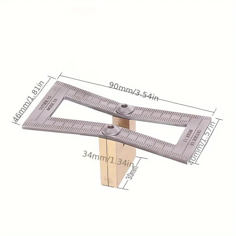 Dovetail Marker Wood Dovetail Tool, Woodworking Crafts Hand Tool Precise Dovetail Guide with 1:5 1:6 1:7 1:8 Slopes Brass Body