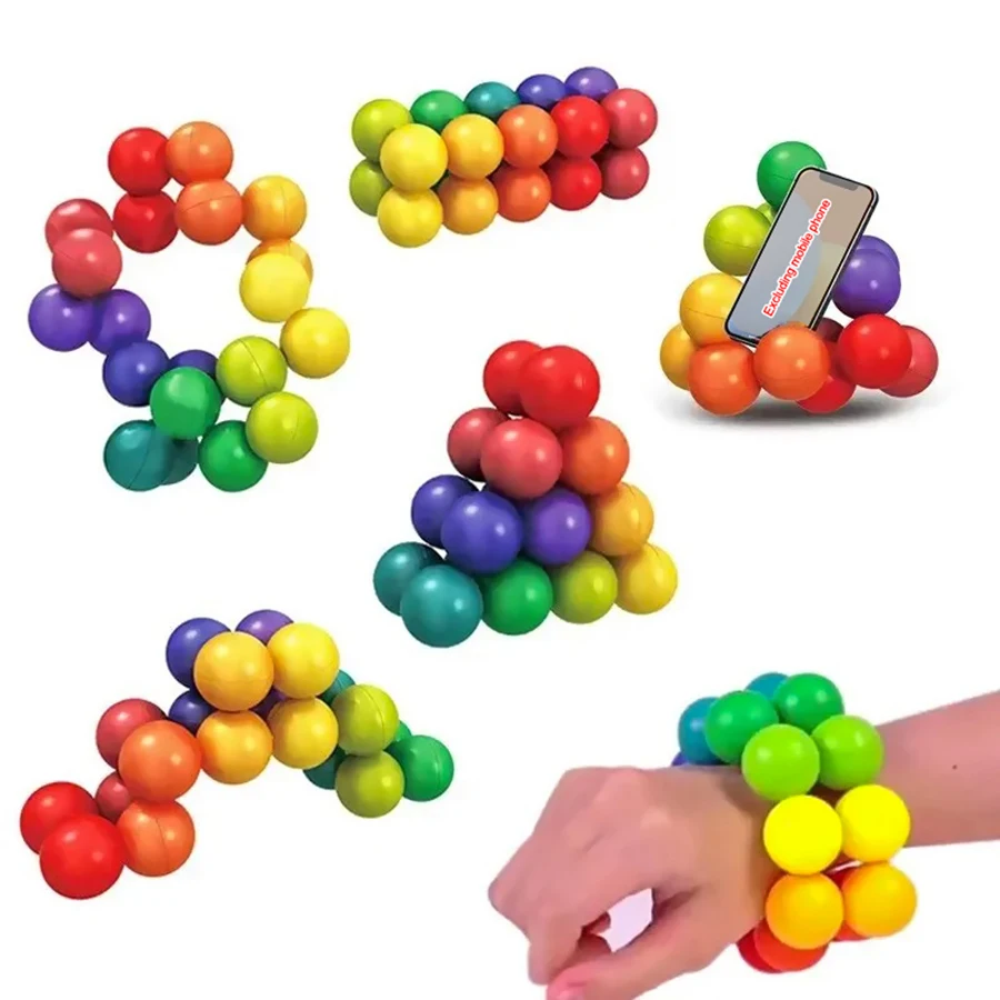 Fidget Toy Educational Color Ball 3D Puzzle Montessori Game Matching Shape Toy for Children Training Sensory Kids Adult Gift