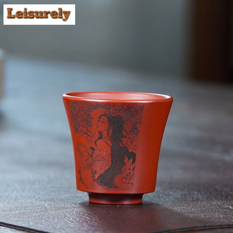 

100ml Purple Clay Beauty Teacup Creative Tea Bowl Cup For Tea Tea-tasting Smelling Cup Chazhan Master Cups Household Tableware