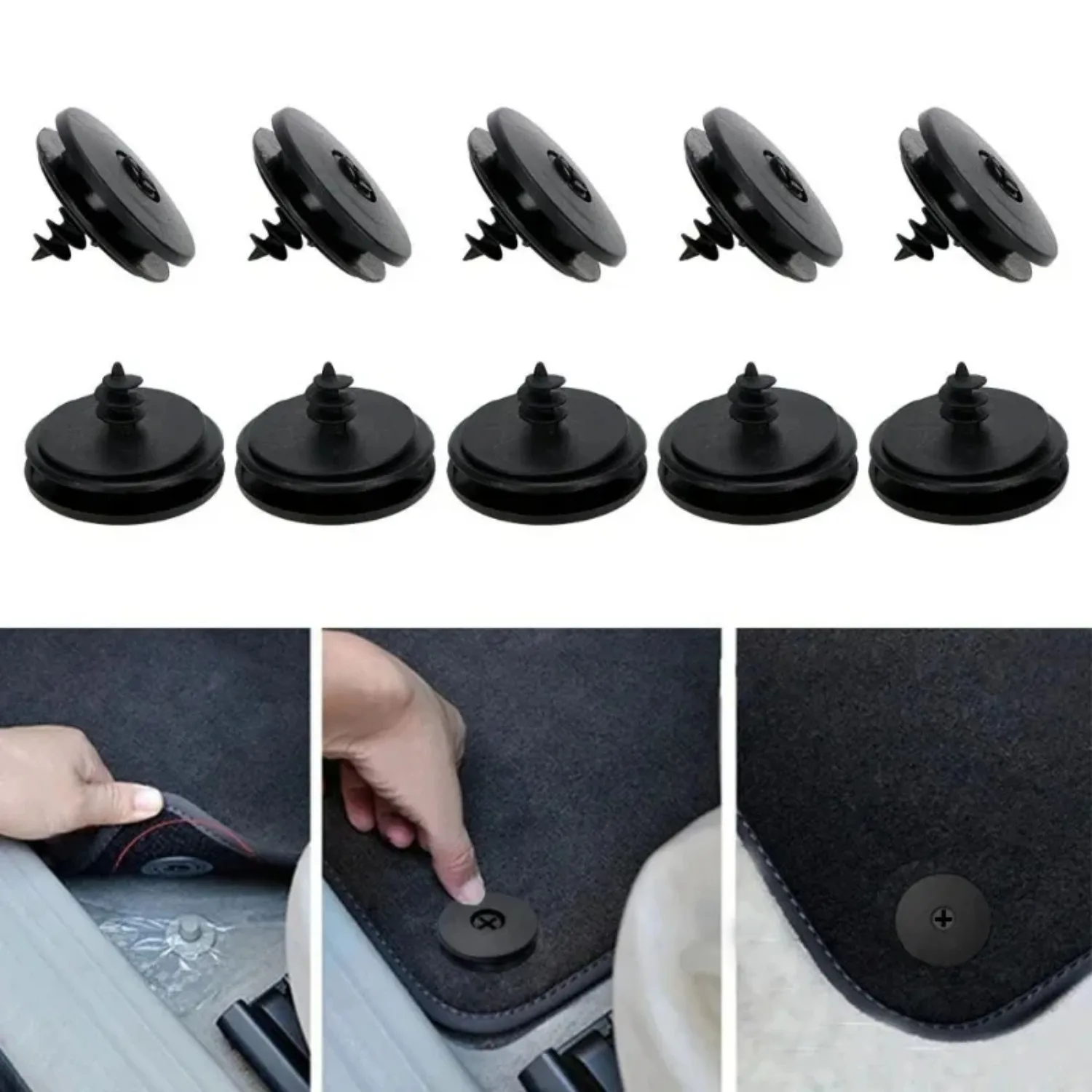 10pcs Universal Car Floor Mat Clips Retention Holders Grips Carpet Fixing Clamps Buckles Anti Skid Fastener Retainer Resistant