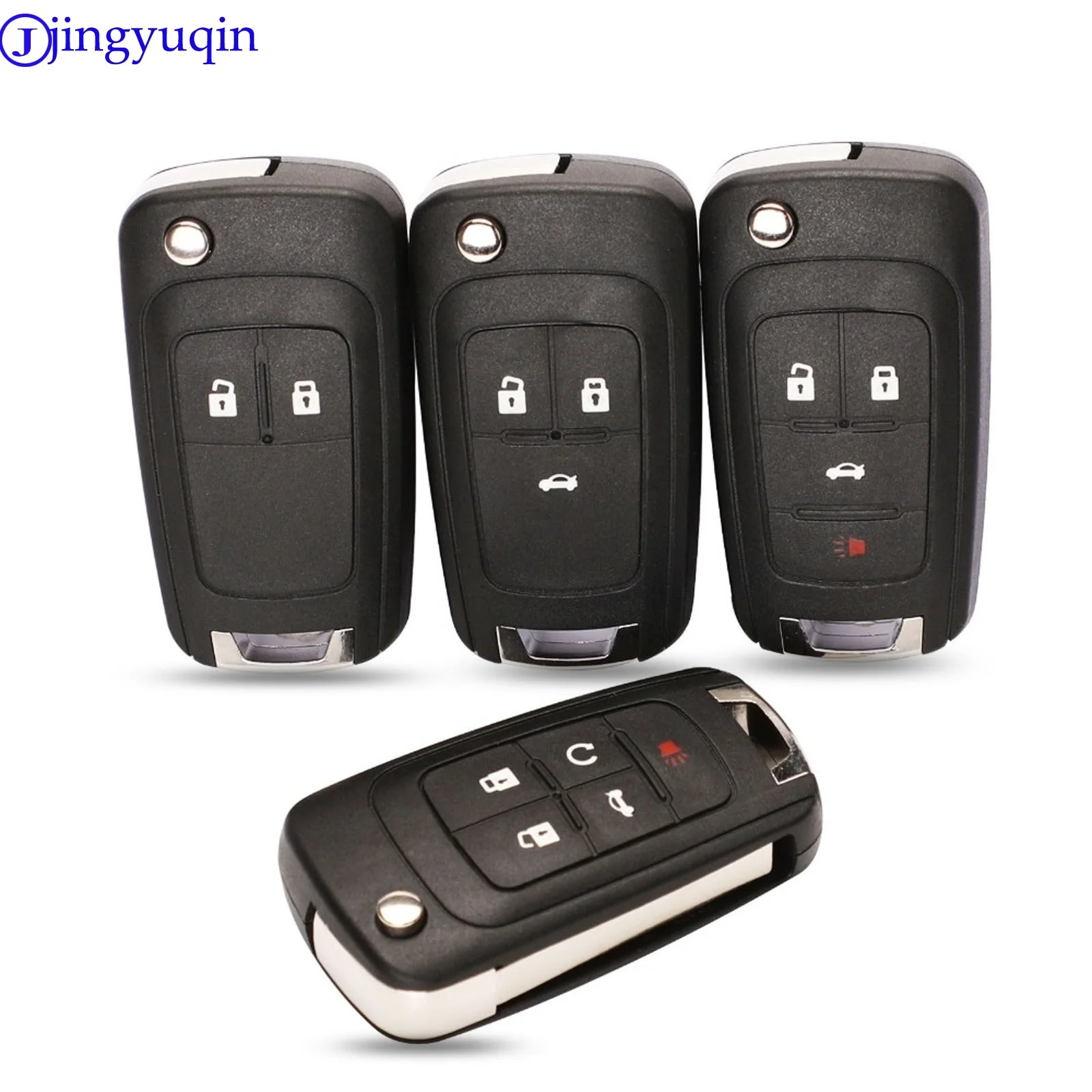 Jingyuqin – coque de clé télécommande pliable pour voiture, pour Chevrolet Cruze Epica Lova Camaro Impala 2 3 4 5 boutons, lame HU100