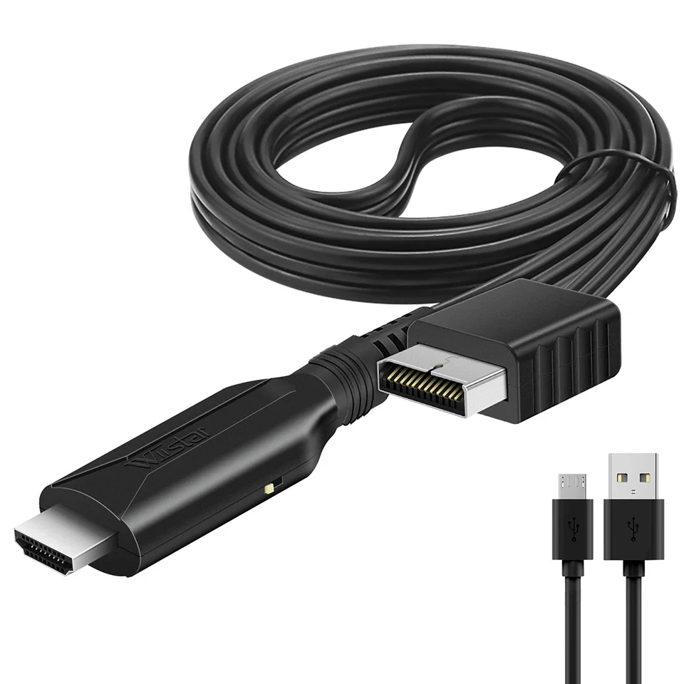 1080p ps2 para hdmi-adaptador conversor de áudio e vídeo compatível suporte para ps 1/2 modos de exibição para hdtv pc adaptador de cabo full hd