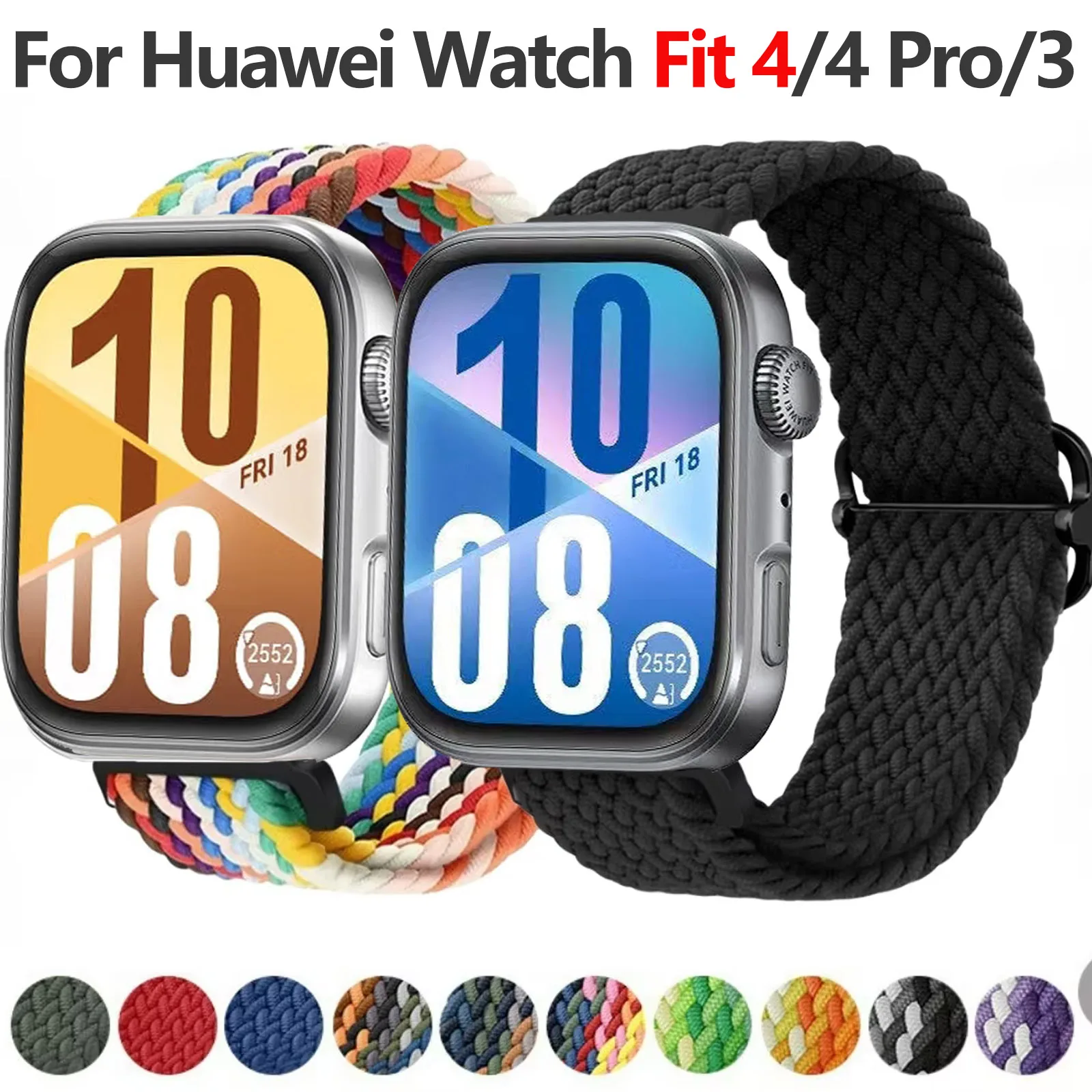 

Braided Nylon Strap for Huawei Watch Fit 3/4/4 Pro Breathable Replaceable Wristband Correa for Huawei Watch Fit 4/4 Pro Bracelet