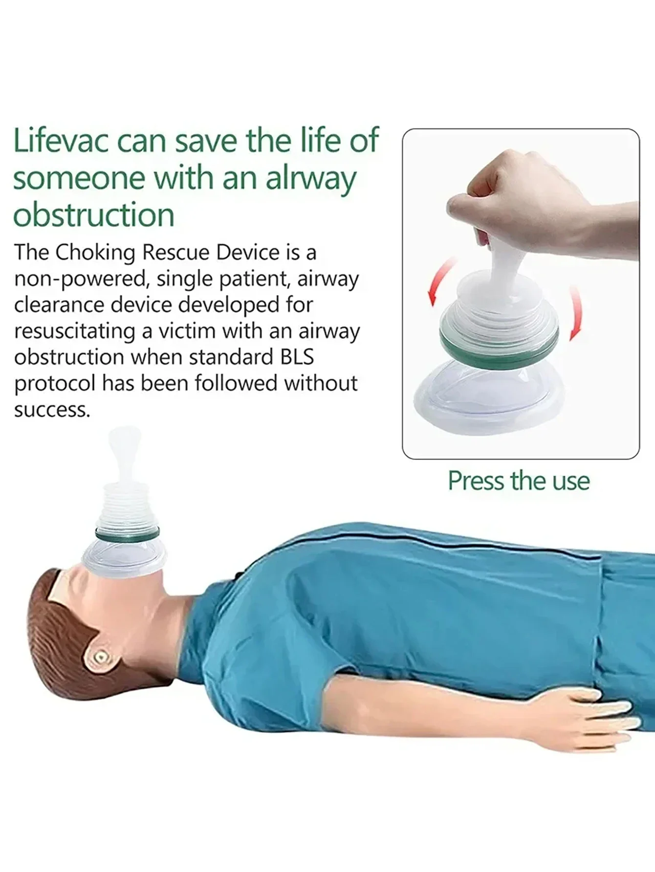 

1Set Health Care Choking Rescue Device Home Travel Kit for Adult and Children First Aid Kit Mask With Packaging Emergency Device