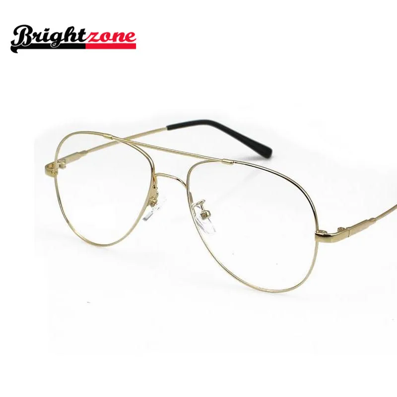 New Arrival Best Selling Big Size Aviatoor Metal Flexible Bridge Temple Optical Eyeglasses Glasses Frame Spectacles Oculos De Gr