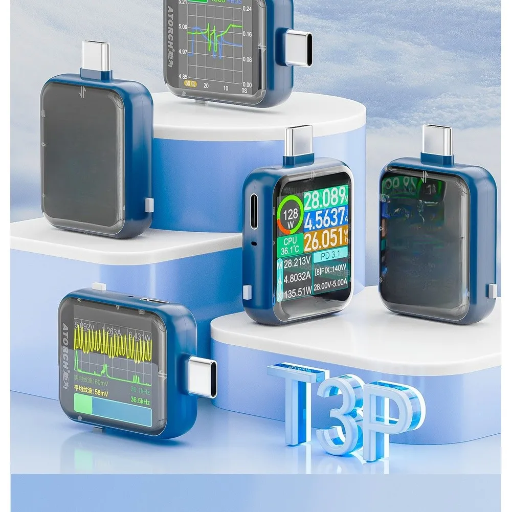 ATORCH T3P USB Power Analyzer Touchscreen Fast Charging Protocol Detection 4.5-50V 0-12A 140W PD3.1 E-Marker 16-bit Tester