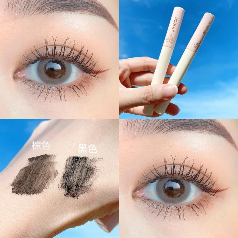 Mascara arricciacapelli in fibra di seta, pennello ultrafine, allungamento e volumizzante, impermeabile, a prova di sbavature, a lunga durata, unisex, sicuro per gli occhi