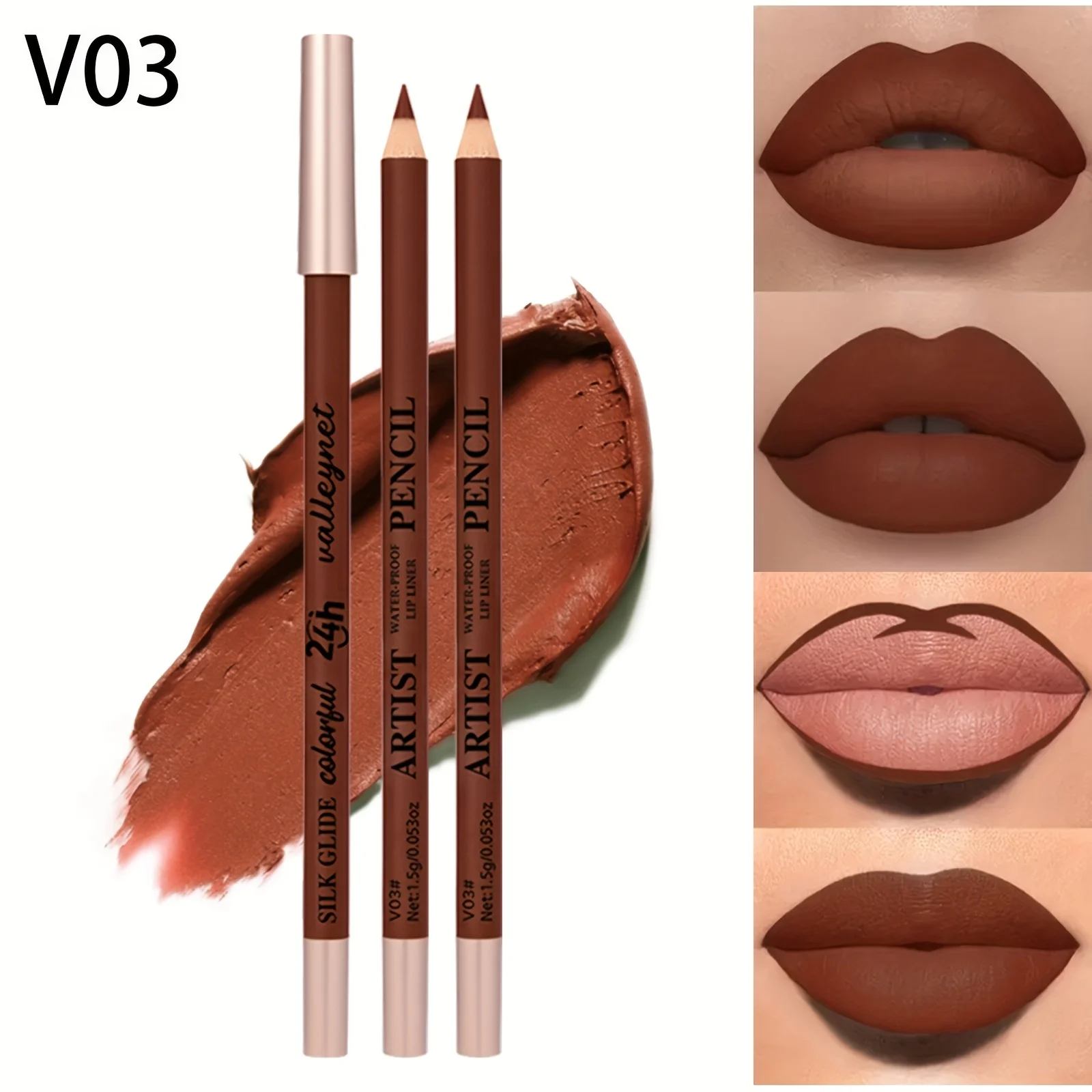 Matita labbra in velluto opaco 8 colori, colore nudo, resistente, impermeabile e resistente al sudore, adatta per matita labbra invernale