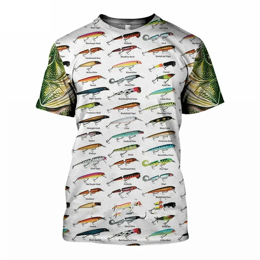 Summer Men\'s Tuna Marine Fish Personality 3D Printed Short O-Neck Sleeved Fishing T-shirt Casual Hip-Hop Loose Fashion Trend Top