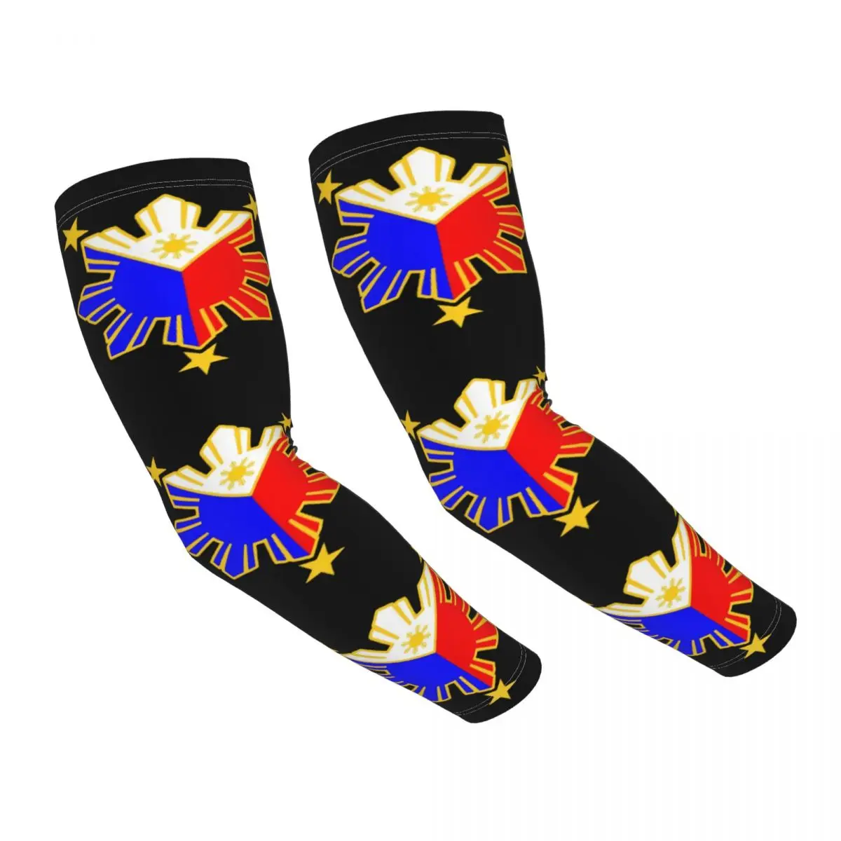 Philippine Flag Nautical Star Cooling Arm Sleeves for Women Men Cycling Fishing Tattoo Cover Up