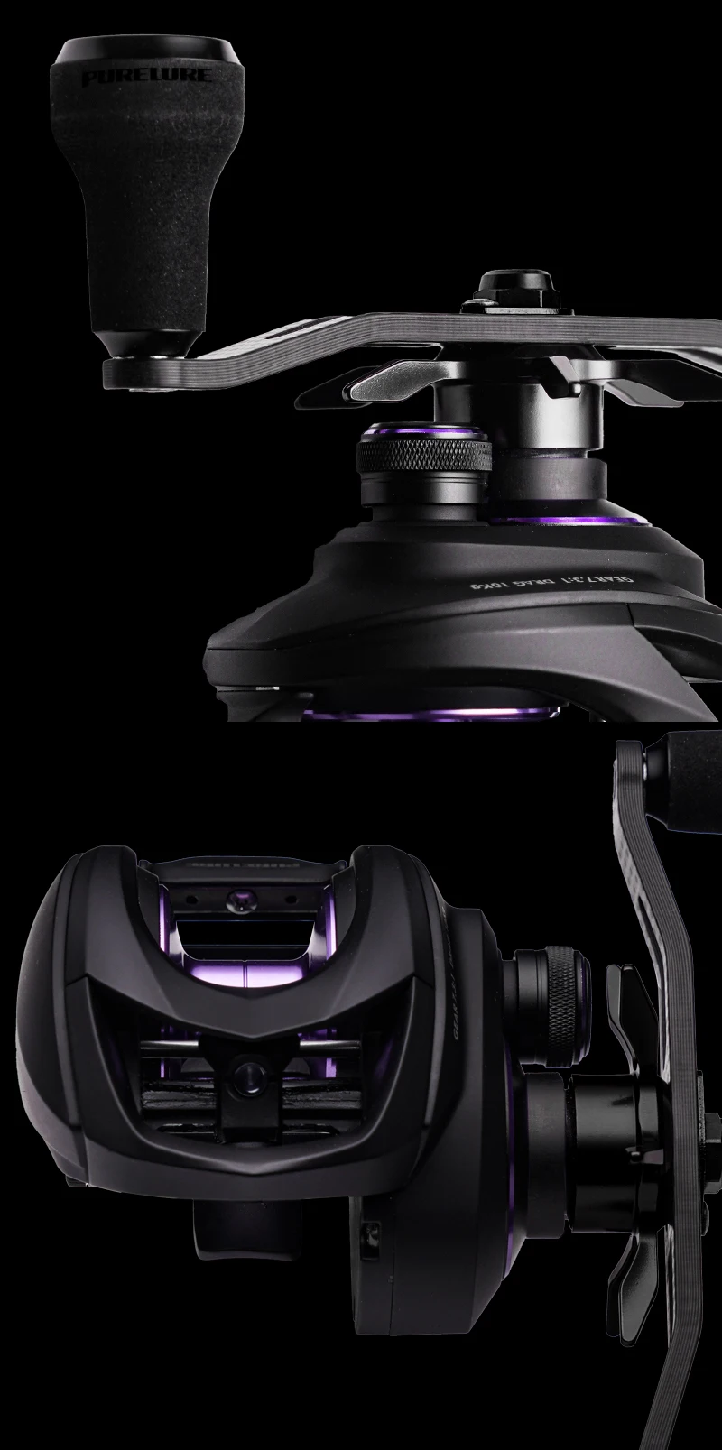 PURELURE ZANA MAX 10KG SV+DC Dual-Modus 7.3:1 Übersetzung Salzwasserbeständige Vollmetall 215g Macro Monster 10+1 Kugellager Baitcasting-Rolle – Detail 23