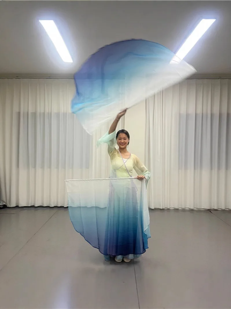 Nieuwe Buikdans Accessoires Lof Vlag Vrouwen Flowy Tie Dye Chiffon Sluier Stage Performance Show Props vlag Aanbidding