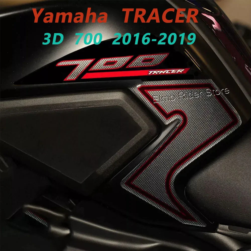 For Yamaha Tracer 700 2016-2019 Red 3D Gel Resin Sticker Fuel Tank Protection Tracer 700 Accessories Sticker