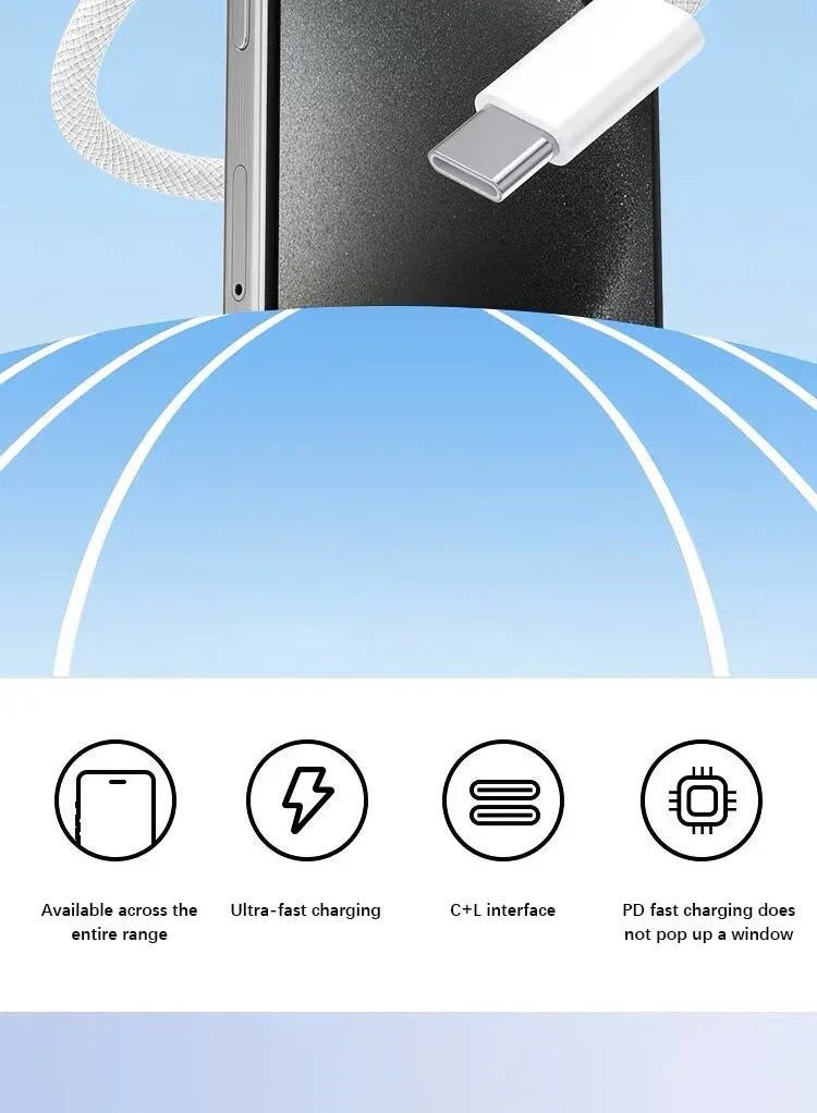 PD 40W Fast Charging USB Cable For iPhone 14 13 12 11 Pro Max 8 7 Plus XS XR Type C Data Line 2M Quick Charge Phone Accessories