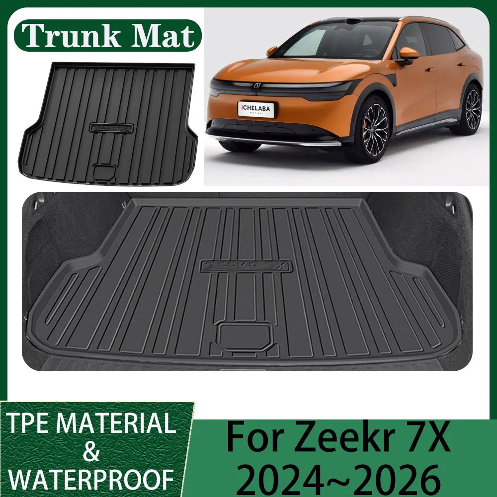 For Zeekr 7x 2024~2026 2025 Car TPE WaterProof Boot Covers Scratch Prevention Trunk Mat Pad Tray Protector Interior Accessories