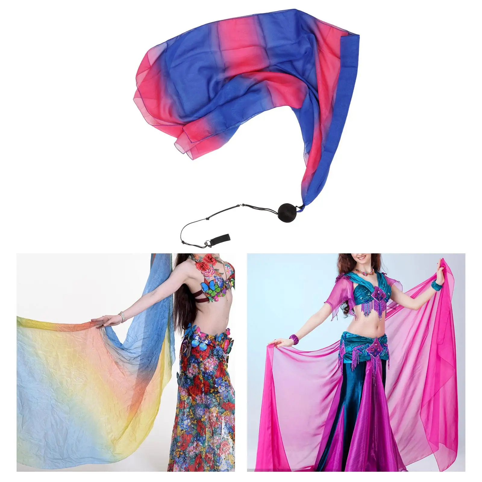 Dance Poi Balls Silky Streamer Throwing Set for Belly Dancer Women Stage Performance with