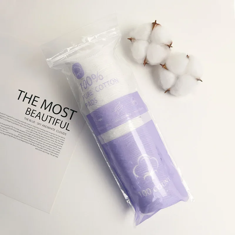 Hooxii Premium Stitched Cotton Rounds, สําลีแท้ 100% สําหรับลบเครื่องสําอาง, ยาทาเล็บและทําความสะอาดใบหน้า, 600-Count