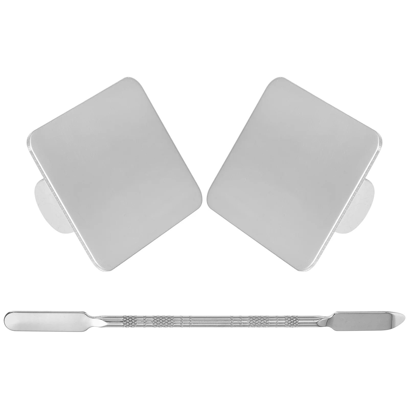 

1 Set Stainless Steel Makeup Palette Kit For Foundation Nail Art Plate With Spatula Travel Size Durable Manicure Color