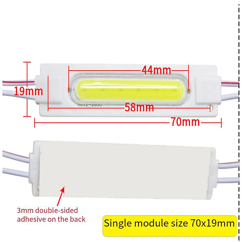 Módulo LED de 12V para camión, luz indicadora COB superbrillante para autobús, camión, remolque, lámpara de advertencia, luz de parada, 10 piezas