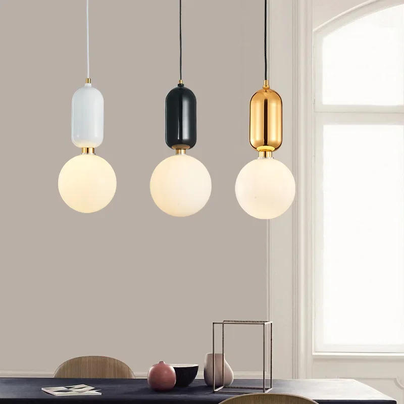 

Nordic Style Glass Pendant Light Minimalist Dining Led Chandelier Bedroom Hall Light Luxury Home Decoration Lighting Fixtures