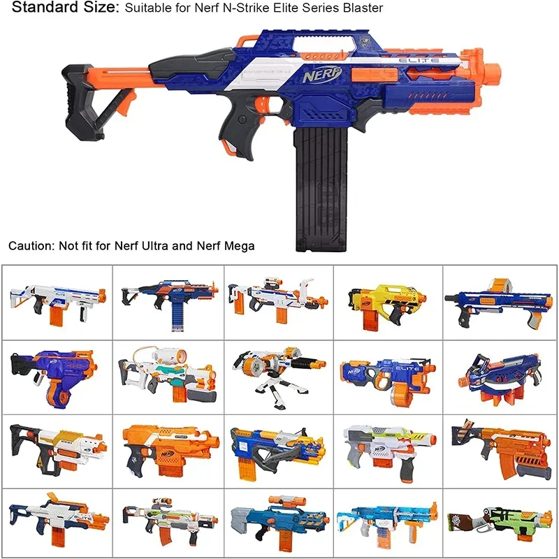 คลิปใส่ลูกดอกแบบนิ่ม 1/4 ชิ้น, คลิปใส่ลูกดอกแบบเร็ว 18 ลูก สำหรับปืนของเล่นเนิร์ฟ (สีดำ)