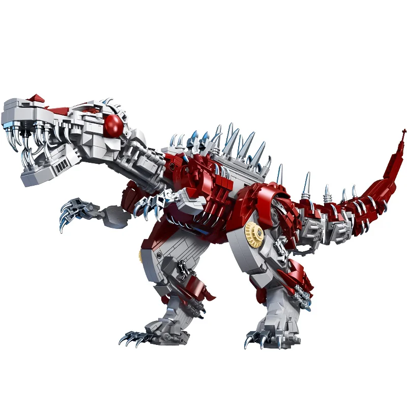 Dinosaur series mechanical spine backed dragon assembled building block toy model for children's high difficulty puzzle