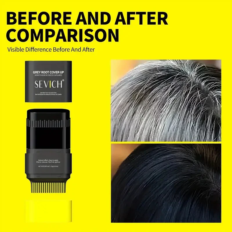 2-in-1-Haarfärbestift mit Kamm, Schwarz, Braun, Kaffee, langlebig, temporäre Haarfärbung, bedeckt mit weißen Haaren, Haaransatzstift, waschbar