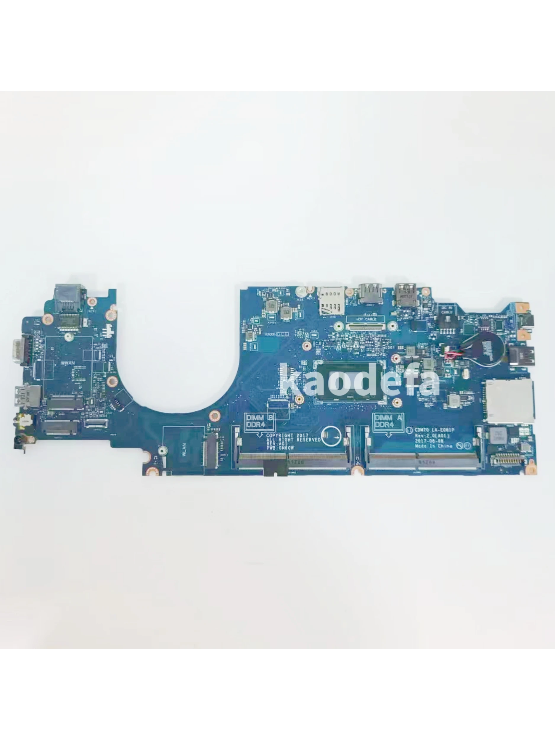 Imagem -03 - Motherboard Portátil para Dell Mainboard para Dell Latitude 5480 E5480 Cpu I56300u I57200u I7-7600u 100 Testado ok Cdm70 La-e081p