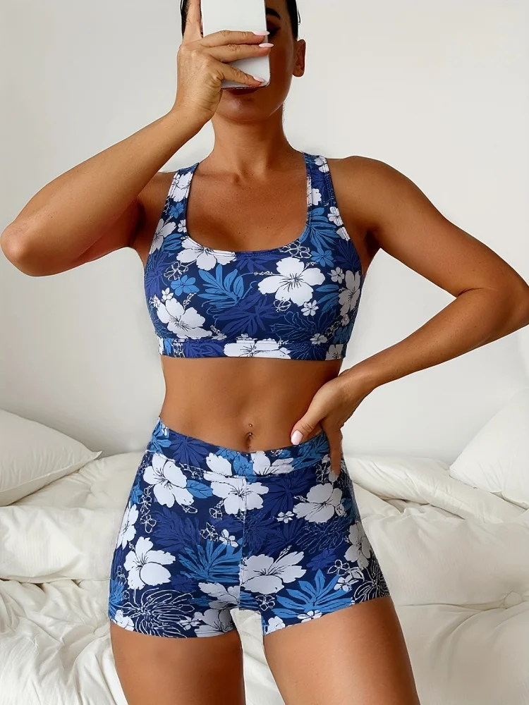 

Bikini Women Swimsuit 2025 New Blue Print Sling Bikinis Set Sexy High Waist Swimwear Summer Two Piece Beach Bathing Suit Female