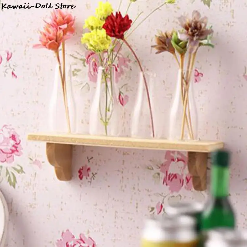 1:12 Poppenhuis Mini Accessoires Voor Poppenhuis Houten Wandplank Wandplank Miniatuur Badkamer Accessoire 70*25*19mm