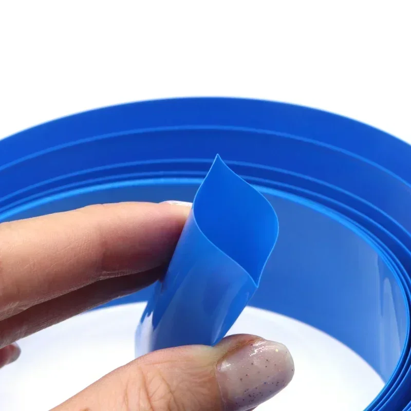 1-20m Blue PVC Heat Shrink Tube 7mm ~ 155mm 18650 Lipo Battery Pack Insulated Cable Sleeve Protection Battery Wrapping Film