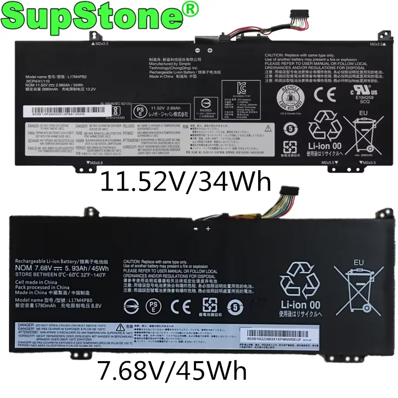 SupStone New L17C4PB0 L17M4PB2 L17C4PB2 L17M4PB0 Laptop Battery For Lenovo IdeaPad 530S-14IKB 15IKB FLEX 6-14ARR,YOGA 530-14IKB