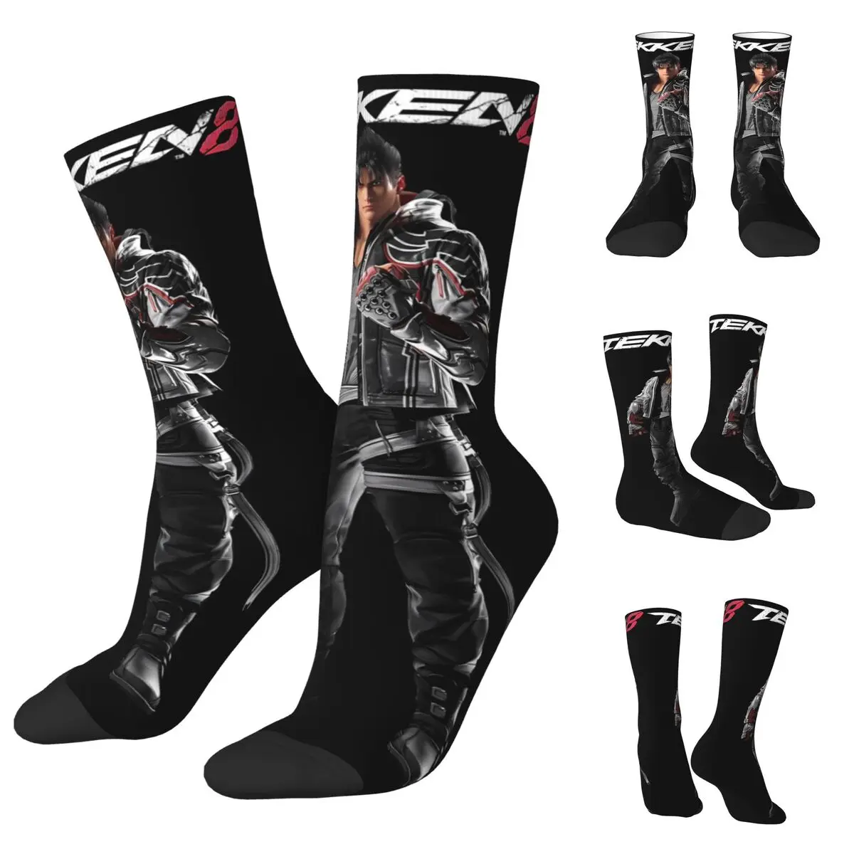 Fighting New Game Tekken 8 cosy Unisex Socks,Outdoor Happy 3D printing Socks,Street Style Crazy Sock