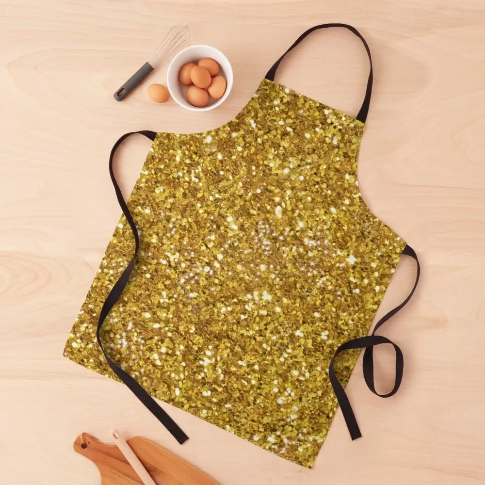 Gold glittering sparking sequins pattern Apron manicurist carpenter Apron