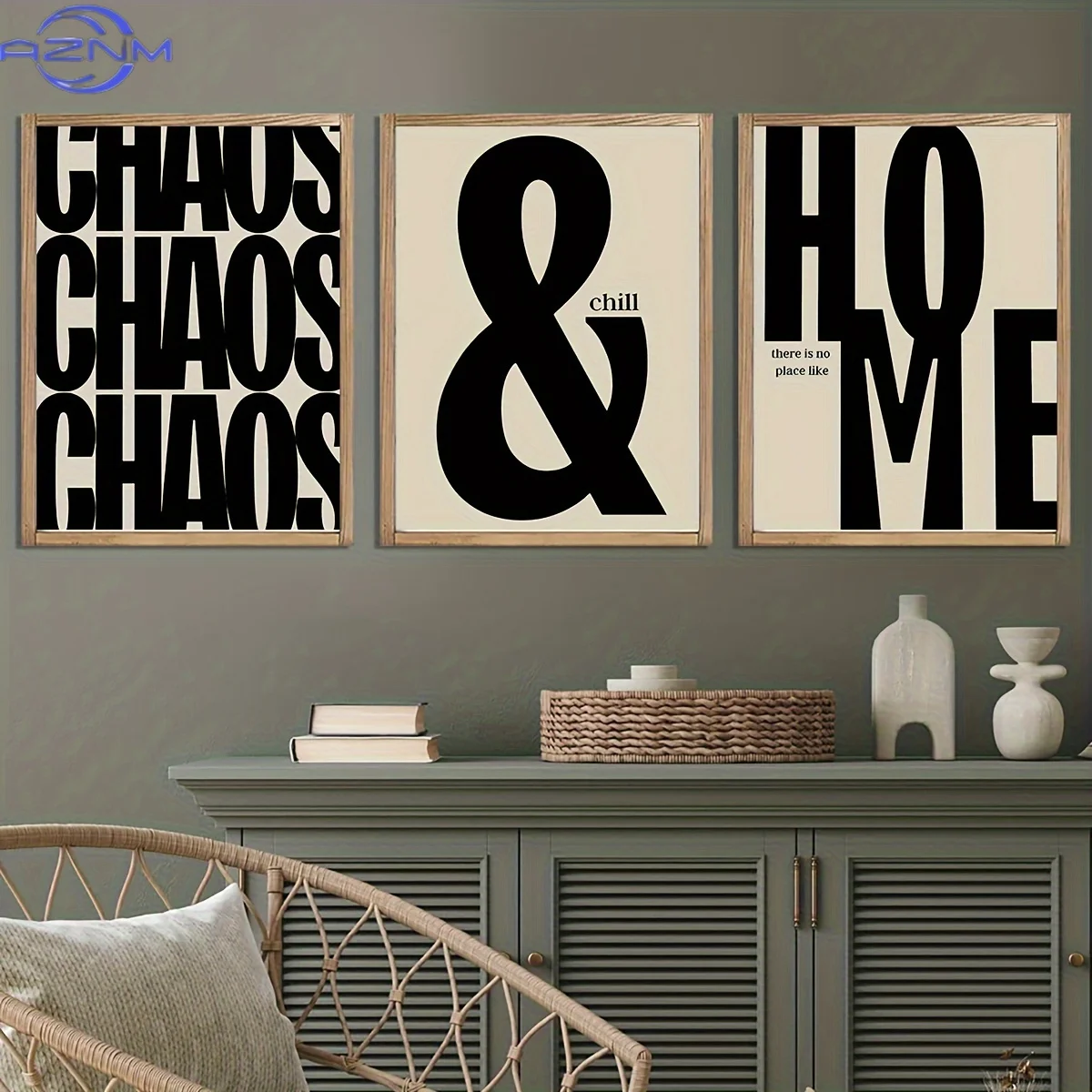 2D Flat/3pcs/Retro Style Black And Beige Quote Home/Textured Monochrome Poster/Typography Canvas Painting/No Frame view 5