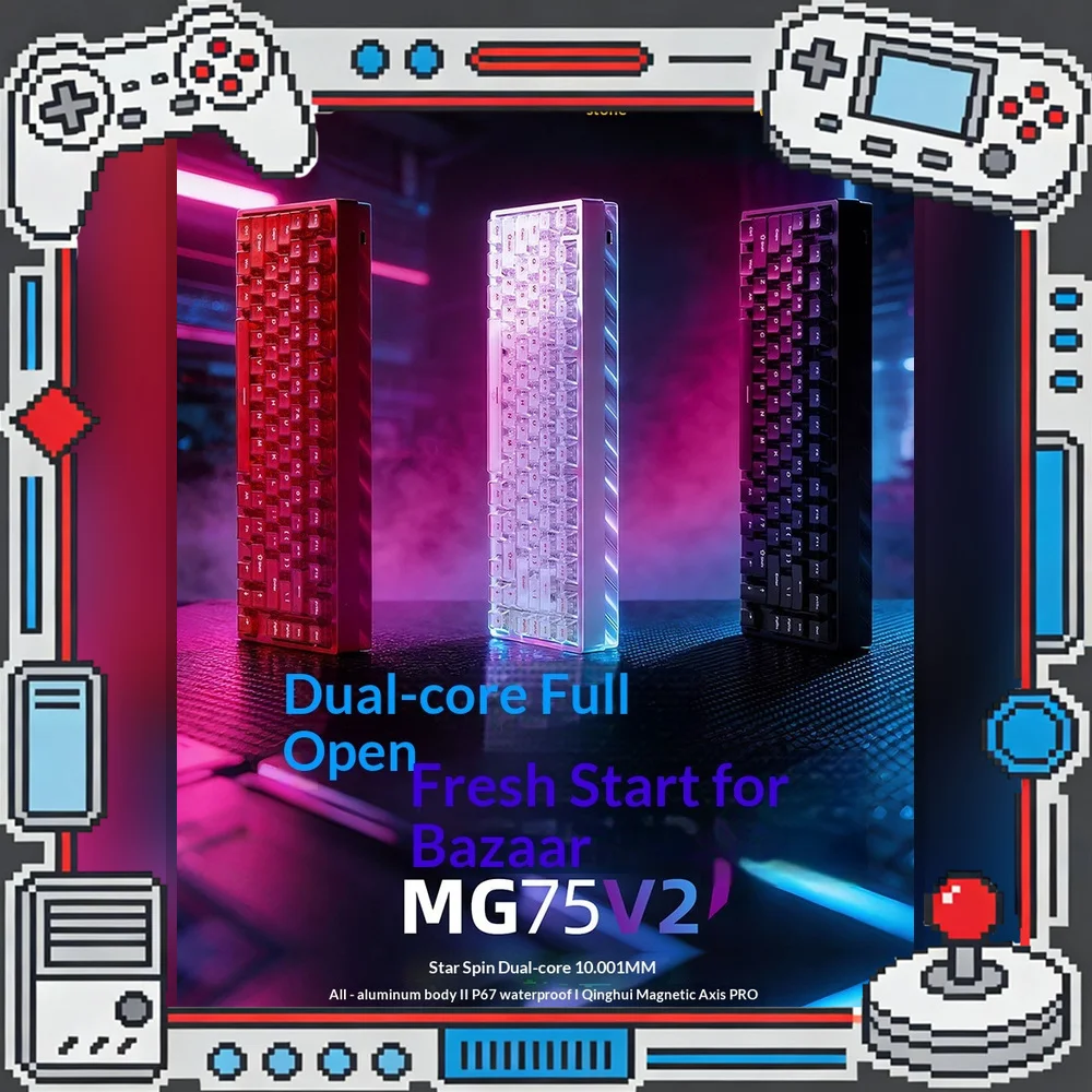 IROK MG75 V2 Magnetic Switch Gaming Keyboard 75% CNC Aluminum 512K Polling IP67 Waterproof Gasket RGB
